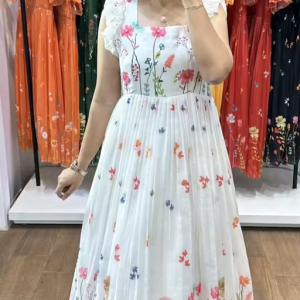 Diwali Festival Special Presenting Georgette Floral Print Dress