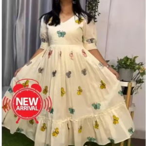 rayon Gown with Digital Print for Women & Girl’s