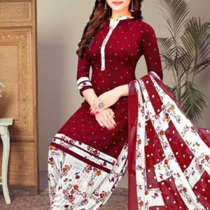 Polyster/Crepe fabric-Women Ethnic Motif Printed Suits & Dress Material