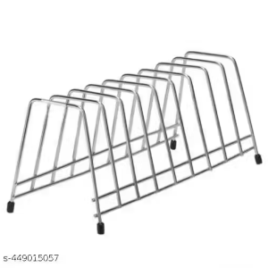 Quixteel S.S Plate Rack | Dish Rack | Plate Stand | Dish Stand | Lid Holder Utensil Rack for Kitchen 9 Sections Plate Rack (Pack of 1)
