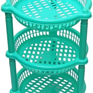 3 Layer Kitchen Rack trolley Stand Fruits Vegetable Rack Storage Household Office Rack Storage Stand (Random Color)Racks & Holders