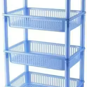 Arisers Plastic Kitchen Rack Multi-Purpose Kitchen Storage Basket Rack for Kitchen & Office Use, Fruits Onion, Potato,Vegetables Stand Basket Tray for Household (4 Step) (BLUE ) Cutlery Racks