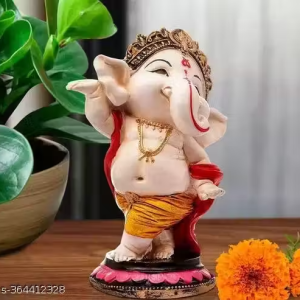 PICKARTME Polyresin Eco Friendly Lord Ganesha Ganpati Idol Figurine | Lord Ganesha Statue for Home Decoration (Multicolor)