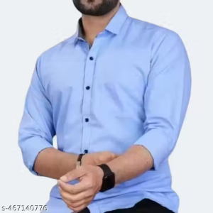 Premium quality cotton blend casual formal full sleeve Plain Shirt For men