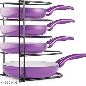 Iron Twist Multipurpose Pan And Pot Tawa Bartan Rack Holder Stand Plate Dish Lid Tray Utensils Cookware Cupboard Cabinet Storage Shelf Organizer for Kitchen (Round Model)