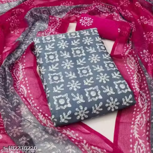 Polyster/Crepe fabric-Women’s Daily Wear Dress Material with Dupatta