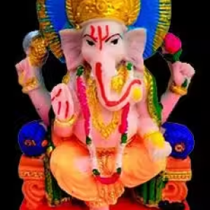 ALL IN ONE WAREHOUSE Beautiful Lord Ganesh Idols Gives Health & Prosperity in your Home and Workspace Decorative Showpiece – 12 cm (Marble, Multicolor)