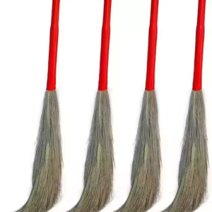 Dev Creation Natural Grass Plastic Handle Broom set of 4 pc