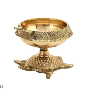 Brass Kachua Kuber Diya/Tortoise Design Deepak/Oil Lamp Diya for Home Office Mandir Diwali Pooja Puja Room