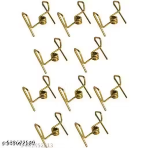 UZA Metals™ Set of 10 Samai Kadi Clips For Samai Diya Lamps Vilakku Batti Cotton Wick Holder Exclusive Brass Samai Kadi, Wick Holder for Samayi Lamps & Vilakku, Thiri Stand for Brass Table Diya Set Special Wick Holder 100% Brass ( 10 pcs)
