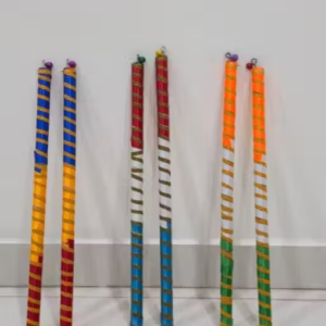 Multicolor Lace Wooden Dandiya Sticks || Garba Dance Sticks For Navratri Celebration || Large Size Dandiya Sticks For Girls & Boys || Navratri Festival Special
