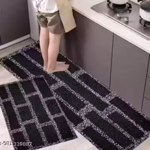 Iocnic Home Decor Cotton Border Luxury Kitchen Floor Door Mat Runner Set | Door Mat for Kitchen | Door Mat & Kitchen Runner Set | 2 Pcs Set…