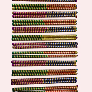 Decorated Ajmeri 12 Pair Dandiya Sticks for Navrari Garba Sticks (Multicolour) (Large) dandia stick