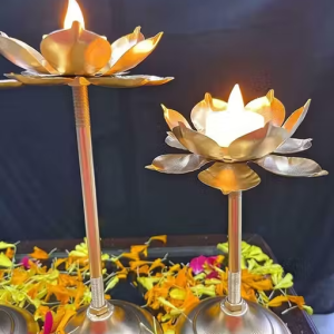 Metal diya tea light candle holders set of 3 large 12 inch medium 10 inch small 8 inch for home office wedding anniversary and festive decor