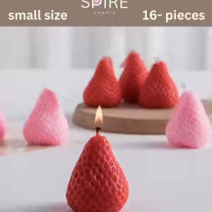 Spire Soy Wax Strawberry Scented Candles Pink and Red Pack of 16