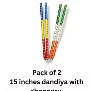 Shrigana 1 Pair RAJA Rani Attractive DANDIYA Stick, NAVRATI Special RAJA Rani Stick.Wooden Stick Multicolor