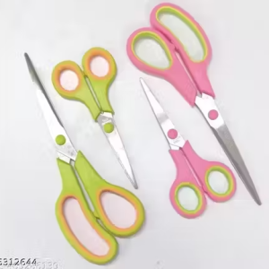 Scissor Combo Pack Of FOUR Scissors, 2 Small& 2Big , Scissors for Multipurpose Use, Stainless Steel Blade.(Set of 4, Random Color)