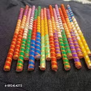 Wooden Dandiya Sticks for Dance, 15 inch Dandiya Sticks for Kids Girls Women for Garba Navratri Dance (2 Quantity = 2 Pairs)