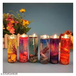 MAHASU Glass Bottle Candles | Gel Candles for Home & Room Decor – Smokeless, Pack of 6