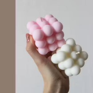 Spire 100% Pure Soy Wax Bubble Candles | Scented Candles | Pink bubble and white bubble Candles ( Total no. of items : 2 Candles )