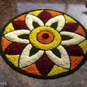 VH Handloom Premium Multicolor Rangoli Doormat – 24×24 Inches – Soft Microfiber – Ideal for Home Decor and Pooja Spaces