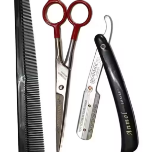 Winner Scissors 6″ inch Hair scissors1 , Anmol Razor 1, Barber combs 1, (Set of 1, Pack) Best Quality kainchee scissos hair ustra Salon for men Best Quality Hair Cutting Scissors