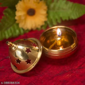 HOOMERT Brass Diya for Puja Akhand Diya Jyothi Oil Lamp Deepak for Diwali Mandir Decor Small(2.5 Inches)