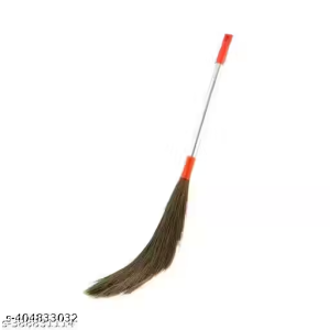 Broom PhoolJhadu with Natural Shillong Long Grass 21 cm Plastic Handle Stick, Cleaning, Dust Removal & Easy Floor Sweeping(pack of 01)