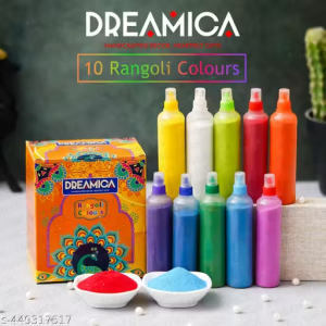Rangoli Colors Powder Pack of 10 | Multi Color Rangoli Set for Diwali, Festivals, Home Decoration & Puja Use | Eco Friendly Rangoli Color Set