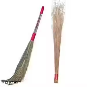 No dust Broom Easy Floor Cleaning Broom Mop for Home Office & Street Phool jhadu & Bamboo Stick Seek Coconut jhadu Broom Combo (Special for Dhanteras Pooja )