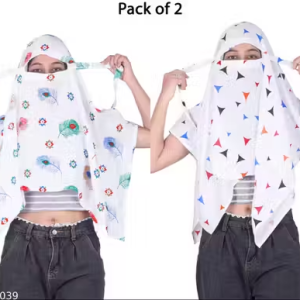 Girl’s And Women’s Beautitul Printed Cotton Scarf cum Mask (Pack of 2)