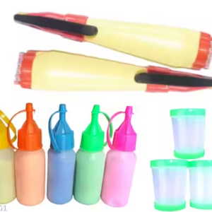 Artonezt Rangoli Tool kit latest- Pack of Rangoli Color Plastic Powder Bottles, 2 Rangoli Pen, 3 Rangoli Fillers