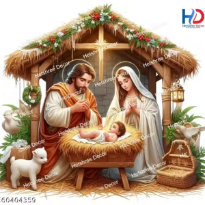 Hetshree Decor Jesus Birth Holy Night Christmas Decoration Reindeer Wall Sticker & Decal for Home Living Room DIY Removable Peel and Stick Wall Sticker