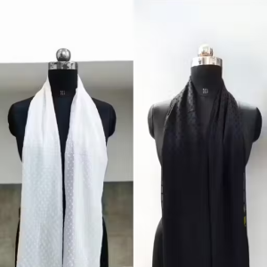 BEST SELLING SELF DOTTED CHIFFON SCARVES COMBO (BLACK AND WHITE)