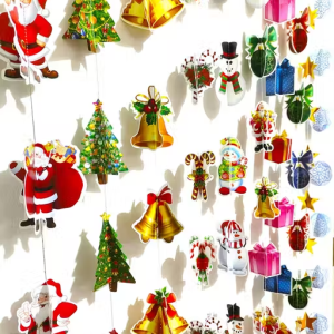 CHRISTMAS DECORATION 3D GARLANDS (20 PCS PACK) | CHRISTMAS DECORATIONS | CHRISTMAS DECORATIONS ITEMS | CHRISTMAS FESTIVAL DECOR | GARLANDS WALL DECORATION