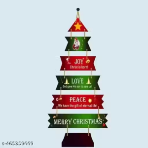 Kishu Craft Stylish Merry Christmas (LOVE-PEACE) Wooden Wall Hanging for Home/Office/Cafe/Hotal Decor Item. CH_20