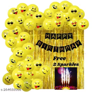Happy Birthday Smiley Decoration with Sparkle Candles