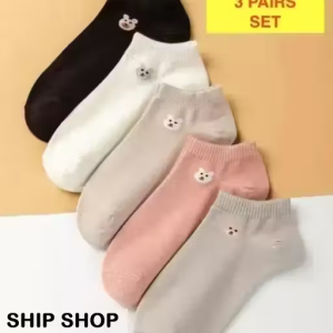 Multicolor Ankle Socks For Girls & Women pack of 03