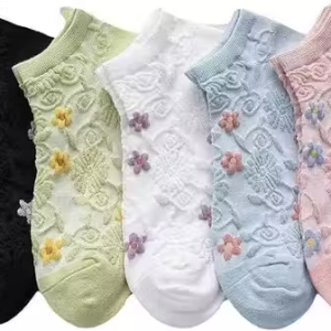 Nanox Women Floral Print Ankle Length Socks (Pack of 5)