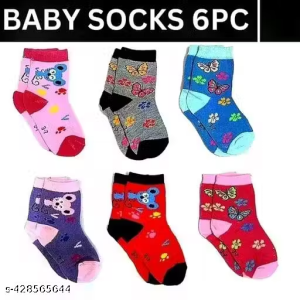DGH® 06 Pair’s Baby Boy’s & Girl’s Printed Fancy Cotton Stylish Socks, Pack of 6 Pairs