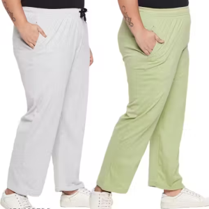 Women Cotton Solid Plus Size Pyjama| Night Pants Lounge & Gym Wear Pyjama for Women Combo of 2