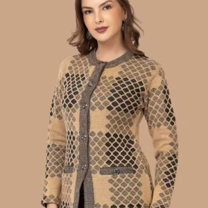 Soft Knit Winter Cardigan for Women with Full Button Front & Collar