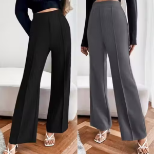 Pack of 2 Women Regular Fit Multicolor Viscose Rayon Trousers