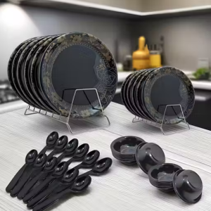 Inpro Every Occasion Covered:- 36-Piece Melamine Dinner Set Contains 6 Full Plates, 6 Half Plates, 12 Bowls and 12 Spoons Perfect for Dinning