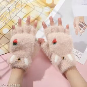 Winter Knit Half Fingers Cute