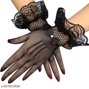 ALLDAYPROVISION Ladies Lace Gloves Elegant Short Gloves Courtesy Summer Gloves for Wedding Dinner Parties