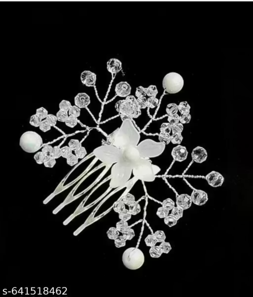 White hair pearl tiara