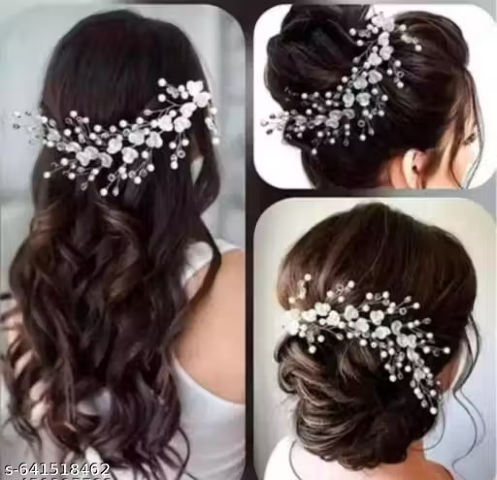 White hair pearl tiara