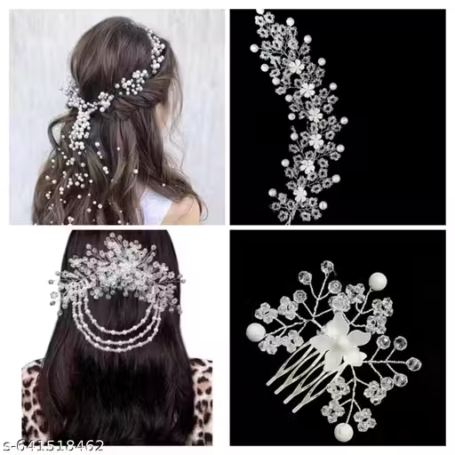 White hair pearl tiara