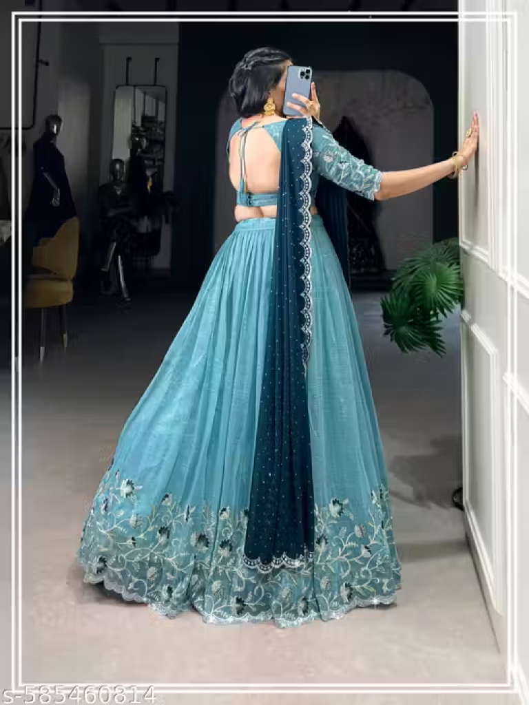 Heavy Net Embroidery Lehenga